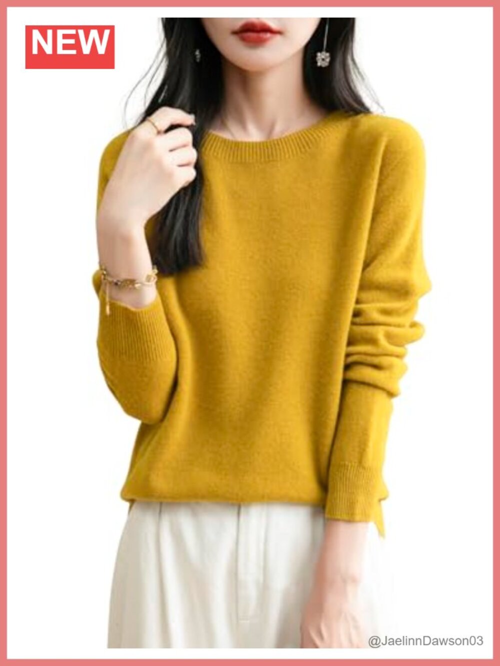 100% Merino Wool Seamless Knit Crewneck Sweater